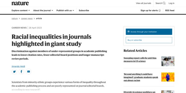 Racial inequalities in journals highlighted in giant study www.nature.com