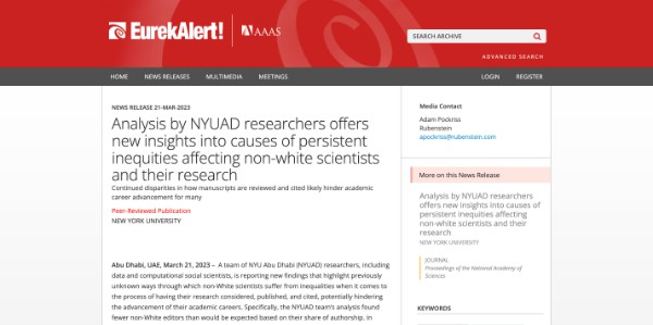 Analysis by NYUAD researchers offers new insi EurekAlert! www.eurekalert.org